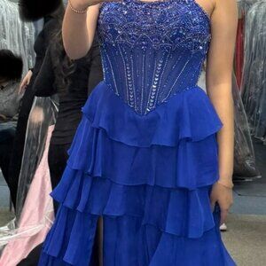 A royal blue prom dress